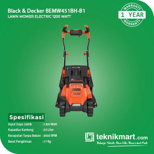 Jual mesin potong rumput string trimmer black and decker BEMW451BH