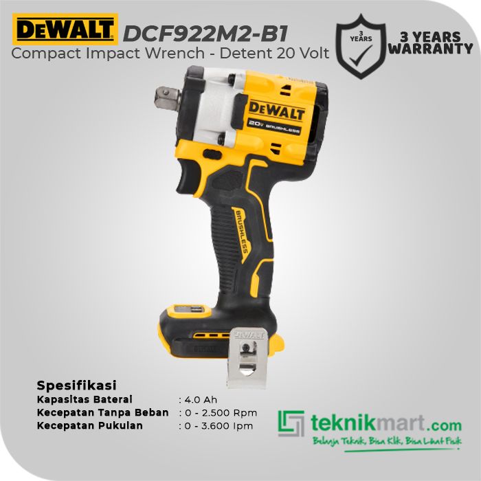 Dewalt DCF922M2 Compact Impact Wrench 18/20 V Kunci Impact Baterai