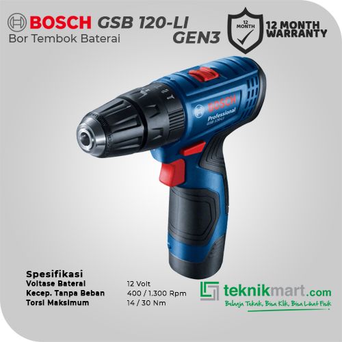 Belanja Teknik Bisa Klik, Bisa Liat Fisik Bosch GSB 120-LI Gen3 12