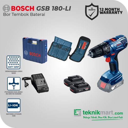 Belanja Teknik Bisa Klik, Bisa Liat Fisik Bosch GSB 180-Li 18V Bor