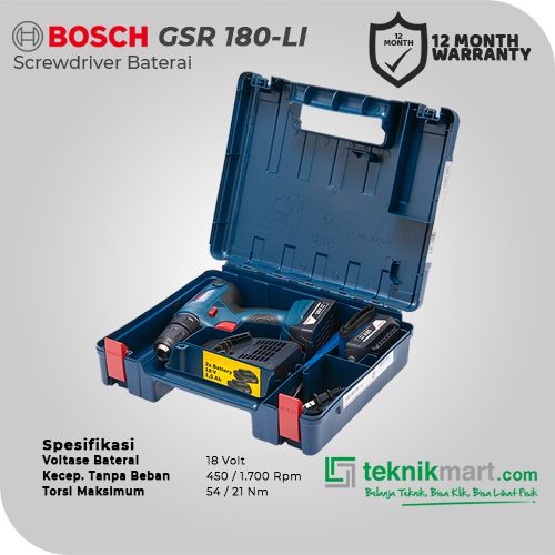 Bosch GSR 180-LI 18Volt Cordless Drill Bor Non Impact Baterai //  06019F81K1
