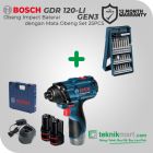 Bosch GDR 120-LI GEN3 12V Obeng Baterai Dengan Bosch 25 Pcs X-Line Set Mata Obeng // 06019F00K6-2607017400