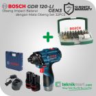 Bosch GDR 120-LI GEN3 12V Obeng Impact Baterai Dengan Bosch 32Pcs Screwdriver Bit Set // 06019F00K6-2607017359