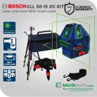 Bosch GLL 50-15 XG KIT Laser Line Level + Tripod 5/8 / Waterpass Laser Digital + GREEN LASER 15Meter