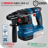 Bosch GBH 185-LI Brushless Rotary Hammer / Bor Beton Baterai 18Volt (UNIT ONLY)  - 06119240L0