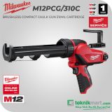 Milwaukee M12PCG/310C-0 12 Volt Brushless Compact Caulk Gun With 350 ML Cartridge Holder 