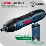 Bosch GDR 120-LI GEN3 12V Obeng Baterai Dengan Bosch 25 Pcs X-Line Set Mata Obeng