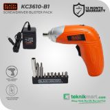 Black And Decker KC3610 3.6V Cordless Screwdriver / Obeng Baterai 