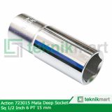 Action 723015 Mata Deep Socket Sq 1/2 Inch 6PT 15 mm 