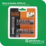 Black And Decker A7074-XJ Screwdriver Bits And Drive Guide Set 21 Pcs