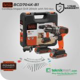 Black And Decker BCD704K 20V Cordless Impact Drill / Bor Impact Baterai