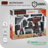 Black And Decker BCPK1249C 12Volt Cordless Drill Driver Kit / Bor Obeng Baterai dengan Perkakas