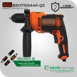 Black And Decker BEH710SA40-QS 710W Impact Drill Set w/ 40 Acc & Bag