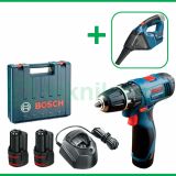 Bosch GSB 120-LI 12 V Bor Baterai Reversible Dengan Bosch GAS 12 V-LI Vacuum Baterai  