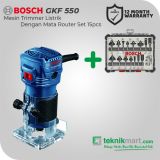 Bosch GKF 550 550Watt Router Listrik Dengan Bosch Mata Router Set 6pcs 1/4" shank diameter