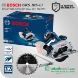 Bosch GKS 185-LI Brushless Circular Saw / Gergaji Saw Baterai 18Volt 165mm (Unit Only) (06016C12L1)