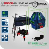 Bosch GLL 50-15 XG KIT Laser Line Level + Tripod 5/8 / Waterpass Laser Digital + GREEN LASER 15Meter