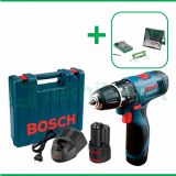 PROMO Bosch GSB 120-LI 12V Bor Baterai Reversible Dengan Mata Bor Bosch X-Line Set For Multi Material 41 Pcs