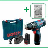 Bosch GSB 120-LI 12 V Bor Baterai Reversible Dengan Mata Bor Bosch CYL-4 For Multi Material 8 Pcs