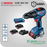 Bosch Brushless Impact Drill / Bor Impact Baterai 18Volt GSB 18V-50