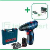 Bosch GSR 120-LI Gen3 12V Bor Baterai Reversible Dengan Mata Bor Bosch X-Line Set  Multi Material 41 Pcs