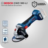 Bosch GWS 180-LI 18Volt Gerinda Tangan Baterai Brushless (Unit Only) // 06019H90K0