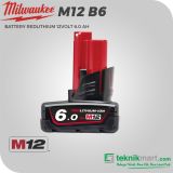 Milwaukee M12B6 6.0 Ah Baterai 