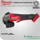 Milwaukee M18FSAGV100XPDB-0X 18 Volt Gerinda Tangan Baterai 