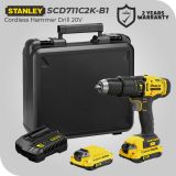 Stanley SCD711C2K 20V 1.5Ah Cordless Hammer Drill /Bor Tembok Baterai