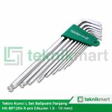 Tekiro HK-BP1204 9 Pcs 1.5-10mm Kunci L Set Ballpoint Panjang