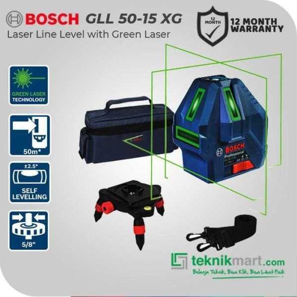 BOSCH GLL 50-15 XG LINE LASER LEVEL 5 LINES 15 M WORKING RANGE (GREEN LASER)
