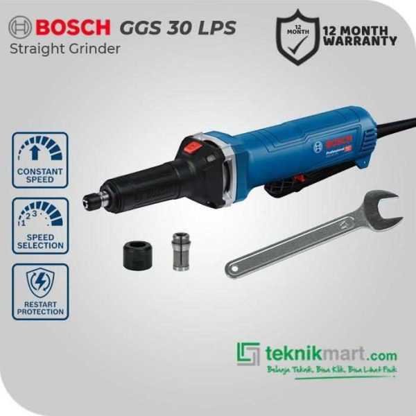 BOSCH GGS 30 LPS STRAIGHT GRINDER WITH PADDLE SWITCH 750WATT 6MM 33.000RPM