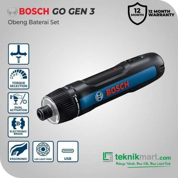 BOSCH GO GEN3 CORDLESS SCREWDRIVER 3.6VOLT 5MM 396RPM 2/5NM