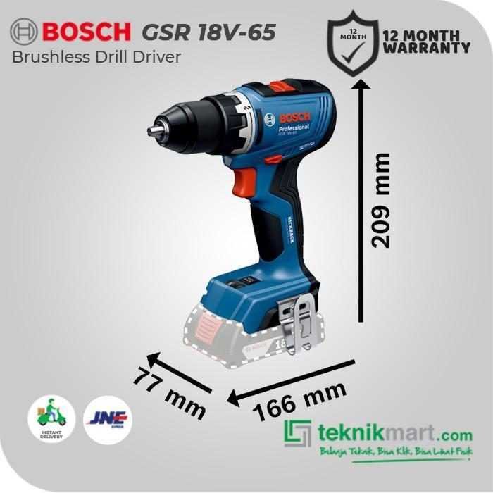 BOSCH GSR 18V-65 BRUSHLESS DRILL DRIVER 18VOLT 13MM (2X BATT, 1X CHARGER, 1X CASE) - Image 3