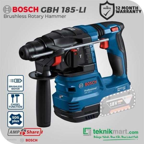 BOSCH GBH 185-LI BRUSHLESS ROTARY HAMMER 18V 1.9 JOULE (UNIT ONLY)