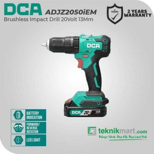 DCA ADJZ2050iEM BRUSHLESS IMPACT DRILL 20VOLT 13MM (2X BATT 4.0AH, 1X CHARGER, 1X CASE)