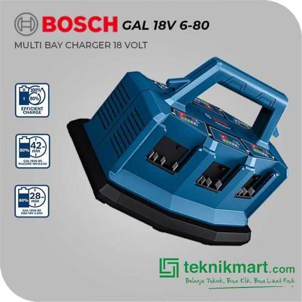 BOSCH GAL 18V6-80 MULTI BAY CHARGER WITH SLOT 6 BATT 18VOLT 8AH