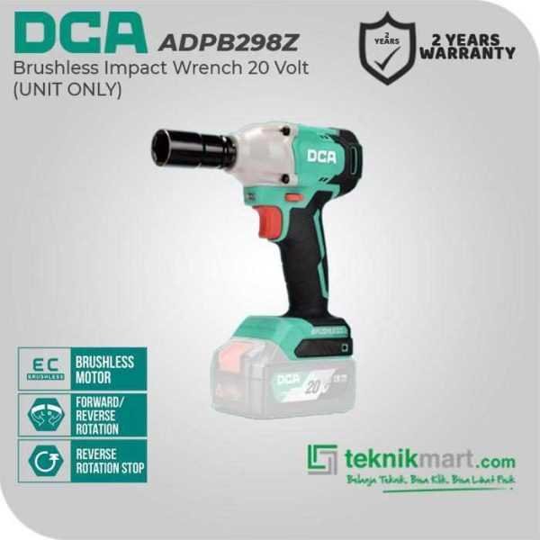 DCA ADPB298Z BRUSHLESS IMPACT WRENCH 20VOLT SQ 1/2" 298NM (UNIT ONLY)