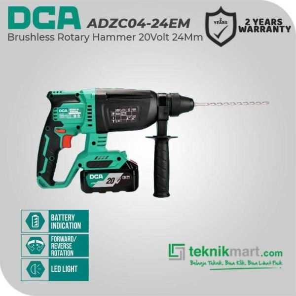 DCA ADZC04-24EM BRUSHLESS ROTARY HAMMER 20VOLT 2.8JOULE (2X BATT 4.0AH, 1X CHARGER)