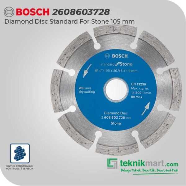 BOSCH DIAMOND CUTTING DISC STANDARD FOR MARBLE / GRANITE 105X20/16X1,7X8MM