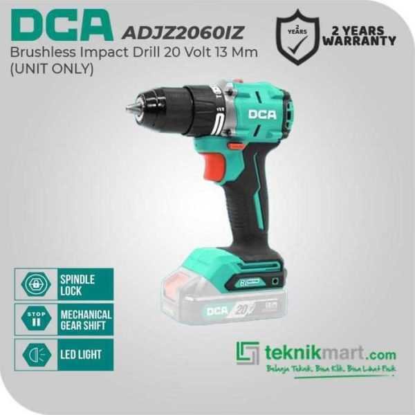 DCA ADJZ2060IZ BRUSHLESS IMPACT DRILL 20VOLT 13MM (UNIT ONLY)