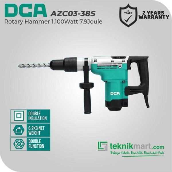 DCA AZC03-38S ROTARY HAMMER 1100WATT HEX 13MM 6.2KG