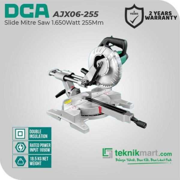DCA AJX06-255 SLIDING COMPOUND MITRE SAW 1650WATT 255MM (DOUBLE BEVEL)