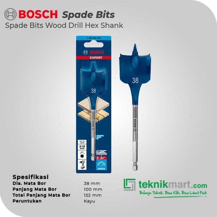 BOSCH SPADE BITS (SELF CUT SPEED) WOOD DRILL BITS 38X152MM HEX SHANK - Image 2
