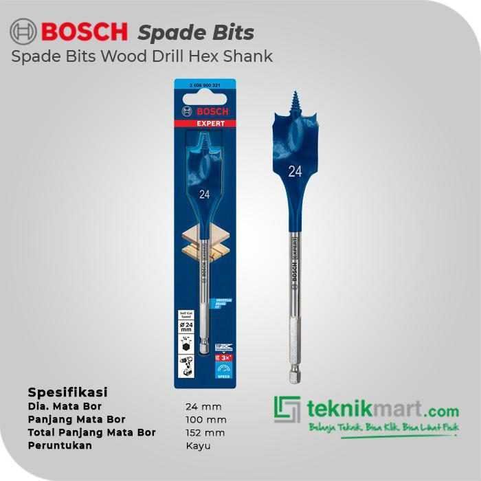 BOSCH SPADE BITS (SELF CUT SPEED) WOOD DRILL BITS 24X152MM HEX SHANK - Image 2