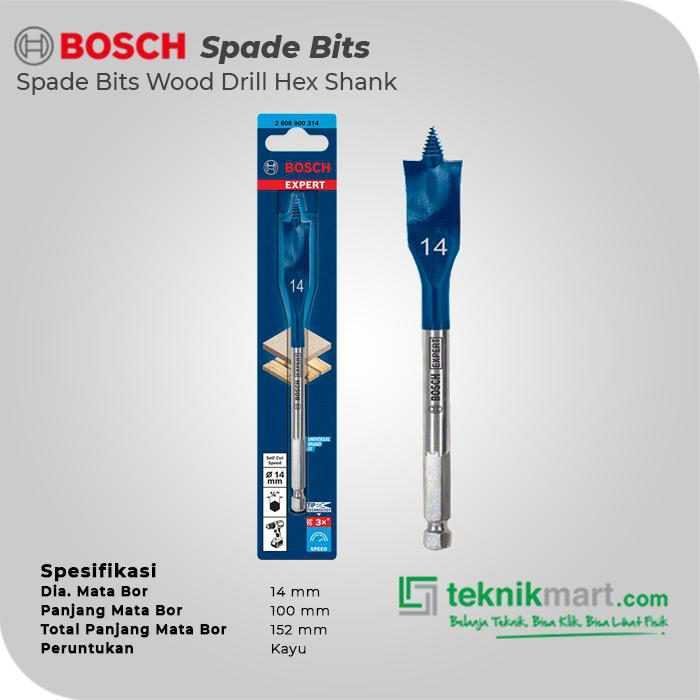 BOSCH SPADE BITS (SELF CUT SPEED) WOOD DRILL BITS 14X152MM HEX SHANK - Image 3