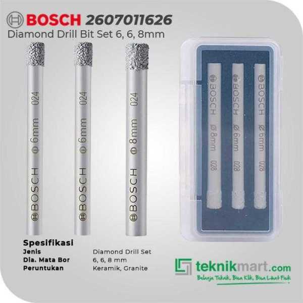 BOSCH DIAMOND DRILL BIT SET 6/6/8 MM