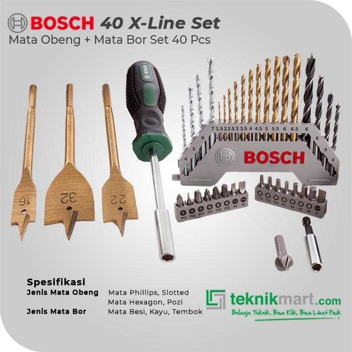 BOSCH 40 PCS TITANIUM X-LINE SET + HAND SCREWDRIVER - Image 2