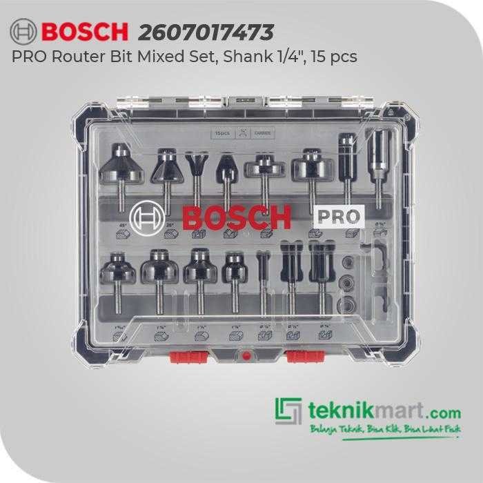 BOSCH 15-PIECE SET ROUTER BIT SET (FOR WOOD FOR ROUTER WITH 1/4" SHANK)