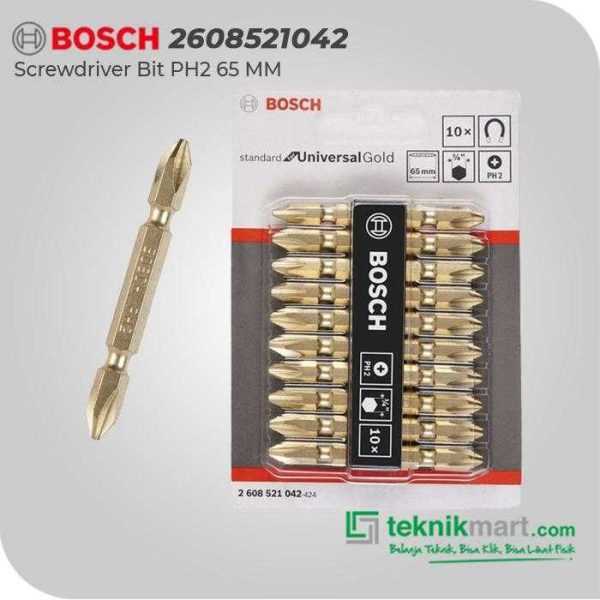 BOSCH DOUBLE ENDED SCREWDRIVER BITS GOLD PH2 65MM (10 PCS)